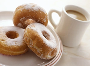Breakfast Treats Prints: Coffee and doughnuts