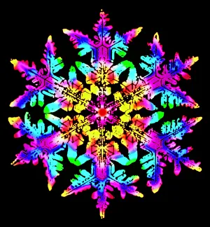 Images Dated 1996: Coloured computer-enhanced Print of a Snowflake