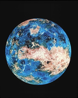 Coloured radar image of Venus eastern hemisphere Coloured radar image of Venus eastern hemisphere