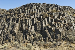 Columnar Basalt Prints: Columnar basalt formation