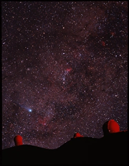 Composite image of Halleys Comet & Mauna Kea Composite image of Halleys Comet & Mauna Kea