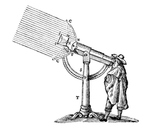 Images Dated 4th April 2011: Compound Microscope Print, 17th Century Engraving