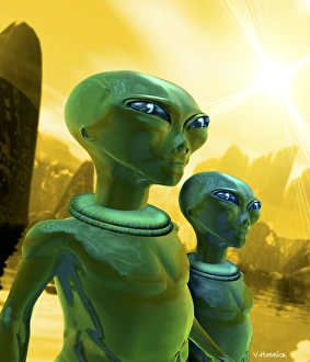 Computer artwork of aliens