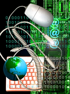 High Tech Communications Prints: Computer artwork of internet communication