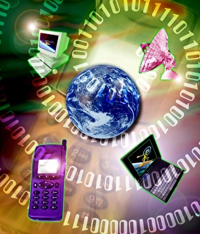 Computer artwork of internet communication Computer artwork of internet communication