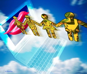High Tech Communications Prints: Computer artwork of internet dating