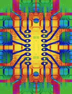 Computer artwork representing a circuit board Computer artwork representing a circuit board