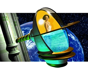Computer artwork of a space observation bubble Computer artwork of a space observation bubble