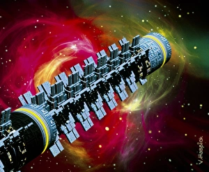 Future Space Travel Prints: Computer artwork of a spaceship