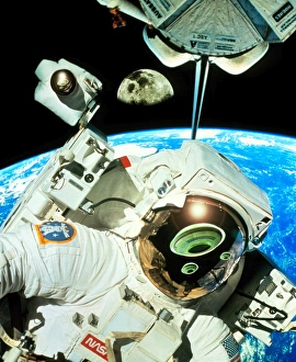 Astronaut's Visor Reflection: UFOs in Space
