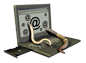 Images Dated 7th August 2006: Computer Worm Print - Emerging Digital Infestation