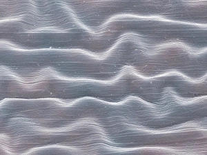 Prints of Contact lens. Coloured scanning electron micrograph (SEM) of the surface of a contact lens Images Dated 2002 April: Contact Lens Surface Print, SEM