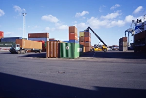 Industrial Transportation Equipment Prints: Container port