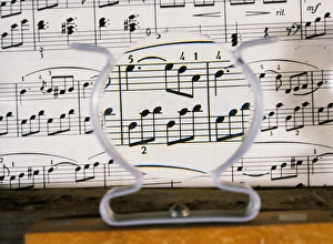 Converging Lens Print: Magnified Musical Score