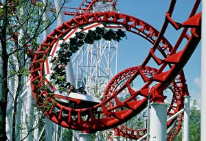 Corkscrew Coil Rollercoaster Print