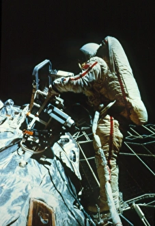 Cosmonaut Savitskaya during 1st female space walk Cosmonaut Savitskaya during 1st female space walk