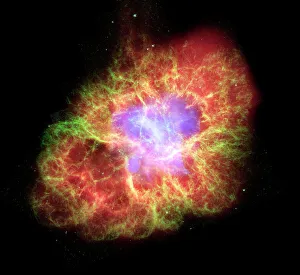 Scientific Posters: Crab Nebula Print, a composite image of the supernova remnant in Taurus
