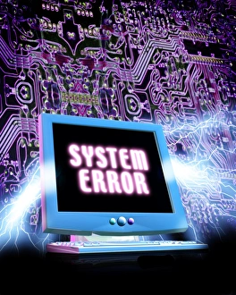 Computer Crash Print: Lightning from a Faulty Monitor