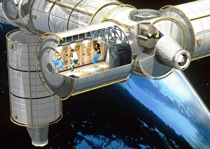 Cut-away artwork of the Columbus Orbital Facility Cut-away artwork of the Columbus Orbital Facility