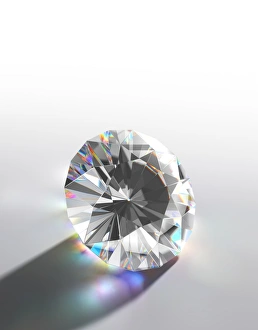 Images Dated 20th September 2011: Colour Refractions in a Cut Diamond Print
