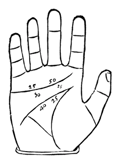 Diagram used in palmistry, 16th century Diagram used in palmistry, 16th century