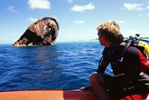 Diver and shipwreck Diver and shipwreck
