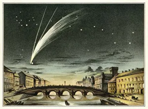 Prints of Comet Donati, or Donatis Comet, formally designated C/1858 L1 and 1858 VI, was a comet named after the Italian astronomer Giovanni Battista Donati who first observed it on June 2, 1858 Abraham Lincoln Prints: A print of Donati's Comet from 1858 shows a streak in the evening sky