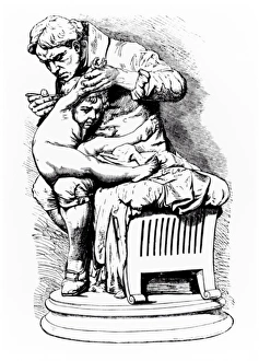 Drawing of Jenner vaccinating his son of smallpox Drawing of Jenner vaccinating his son of smallpox