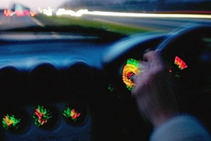 Images Dated 2nd January 2003: Drink-driving Print: Impaired Driver's View