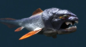 Devonian Period Fossils Prints: Dunkleosteus prehistoric fish