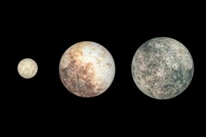 Planet Prints: Dwarf Planets Comparative Sizes Print