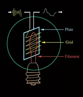 Images Dated 14th January 2004: Early electronic valve, diagram