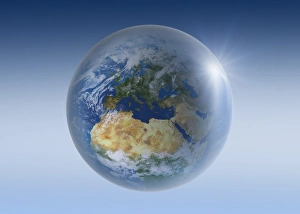 Earth From Space Photography Prints: Earth globe, artwork