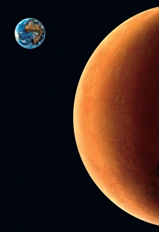 Space Exploration Images Prints: Earth and Mars, artwork