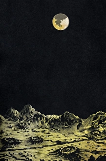 Print of Earth from Moon's surface, 1904