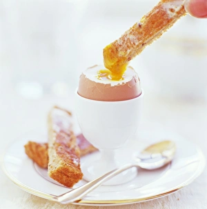 Breakfast Food Ideas Prints: Eating a boiled egg