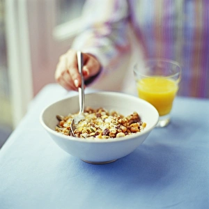 Orange Juice Breakfast Prints: Eating breakfast