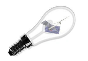 Energy Saving Light Bulb Prints: Eco-friendly lighting, conceptual image