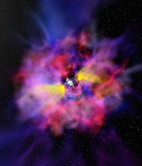 Emission Nebula Pictures Prints: Emission nebula, computer artwork
