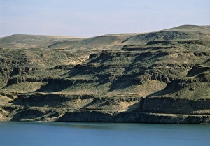 Eroded landscape of basalt, an igneous rock Eroded landscape of basalt, an igneous rock
