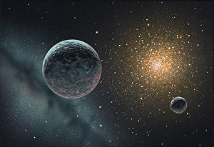 Extrasolar Planet Prints: Extrasolar planet and moon, artwork