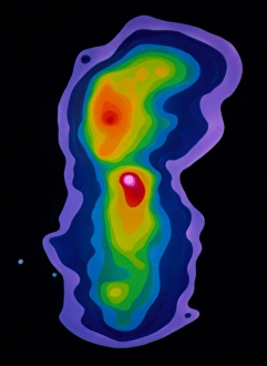 False-col. radio map of active galaxy Centaurus A False-col. radio map of active galaxy Centaurus A