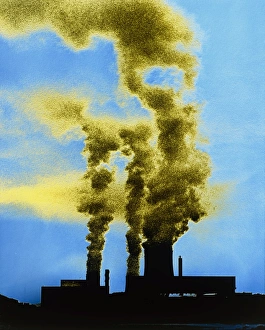 False-colour photograph of industrial pollution False-colour photograph of industrial pollution