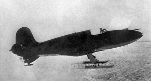 Images Dated 30th May 2008: Print of a BI-1 rocket aeroplane on display