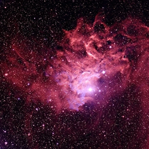 Prints of Flaming Star Nebula (IC 405), an emission nebula illuminated by the bright star AE Aurigae Images Dated 2001 February: Flaming Star Nebula Print, IC 405 Emission Nebula in Auriga Constellation