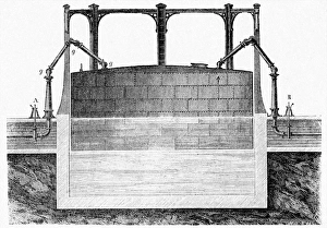 Antique Industrial Equipment Prints: Gasometer, artwork