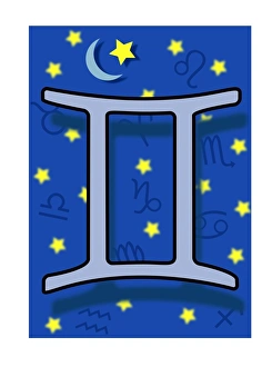 Gemini Twins Astrological Symbol Print