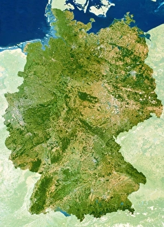 German Geography Map Prints: Germany