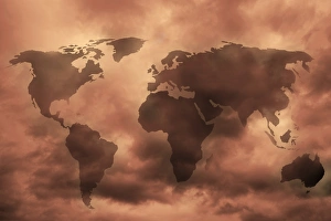 Air Pollution Effects Prints: Global pollution, conceptual image