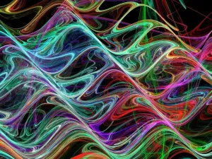 Computer Prints: Waveforms Print: Abstract Computer Artwork of a Ripping Wave